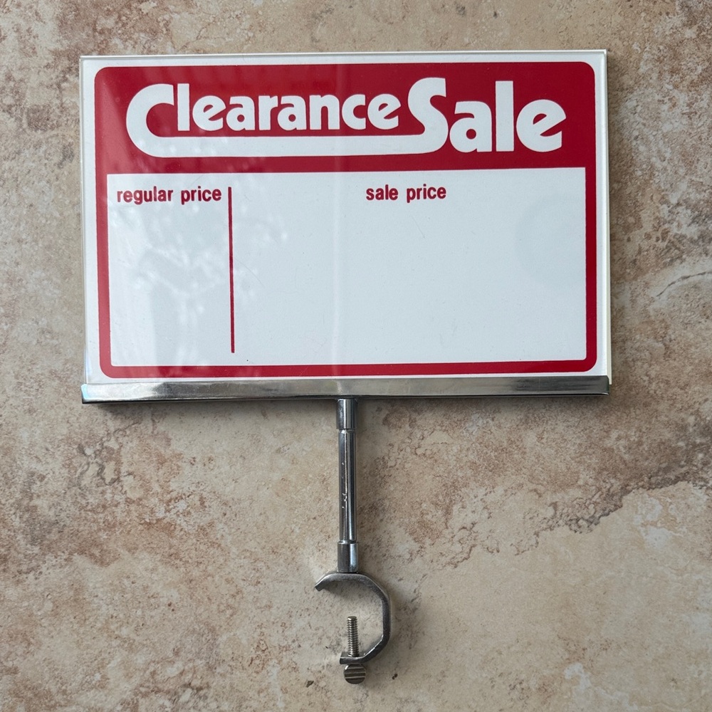 Red and White Clearance Sale Sign